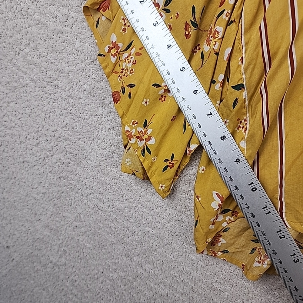 Forever 21 Yellow Bell Sleeve Blouse with Tie Front - Picture 6 of 8